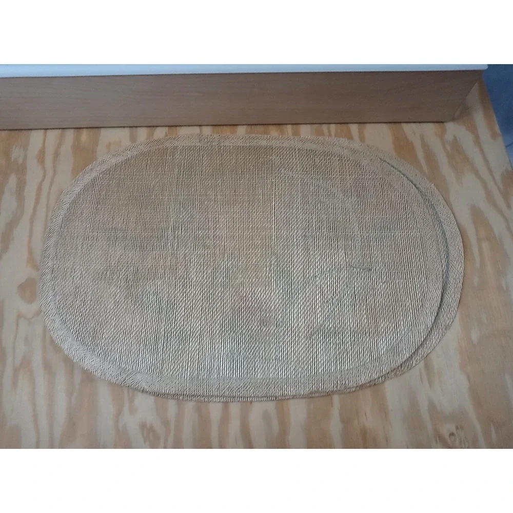 Lot Of 2 Vintage‎ Placemats Floral Embroidered Rattan Flower Garden Placemats
